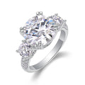 Jewelry wholesale Wholesale Moissanite 5CT D/VVS1 Round-Cut Three-Stone Engagement Ring with Four-Prong Setting and Pavé Shoulders – 18K White Gold Vermeil on 925 Silver, GRA Certified