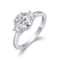 Jewelry wholesale Wholesale Moissanite D/VVS1 Oval Cut Four-Prong Three-Stone Engagement Ring – 18K White Gold Vermeil on 925 Silver, GRA Certified