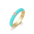 Jewelry wholesale Wholesale Moissanite D/VVS1 Round Brilliant Solitaire Blue Enamel Ring – 925 Sterling Silver with 18K Yellow Gold Vermeil, GRA Certified