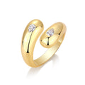 Jewelry wholesale Wholesale Moissanite D/VVS1 Pear Cut Bypass Open Ring – 925 Sterling Silver with 18K Yellow Gold Vermeil, GRA Certified
