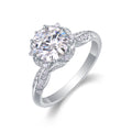 Jewelry wholesale Wholesale Moissanite 2CT D/VVS1 Round Cut Six-Prong Vintage Pavé Engagement Ring – 18K White Gold Vermeil on 925 Silver, GRA Certified
