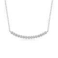 Jewelry wholesale Wholesale Moissanite D/VVS1 Round Cut Bar Necklace — Bezel Line, 18 K White-Gold Vermeil on 925 Silver, 40 + 5 cm, GRA Certified
