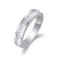 Jewelry wholesale Wholesale Moissanite D/VVS1 Emerald Cut Channel-Set Half-Eternity Band  – 18K White Gold Vermeil on 925 Silver, GRA Certified