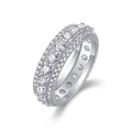 Jewelry wholesale Wholesale Moissanite Round-Cut D/VVS1 Three-Row Pavé Eternity Band – 18K White Gold Vermeil On 925 Silver, GRA Certified