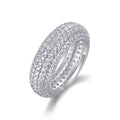 Jewelry wholesale Wholesale Moissanite Round-Cut D/VVS1  FIve-Row  Pavé Full Eternity Band – 18K White Gold Vermeil on 925 Silver, GRA Certified