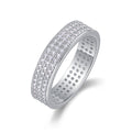 Jewelry wholesale Wholesale Moissanite Round-Cut D/VVS1 Three-Row Pavé Eternity Band – 18K White Gold Vermeil On 925 Silver, GRA Certified