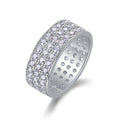 Jewelry wholesale Wholesale Moissanite Round-Cut D/VVS1 Three-Row Pavé Eternity Band – 18K White Gold Vermeil On 925 Silver, GRA Certified