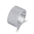 Jewelry wholesale Wholesale Moissanite Round-Cut D/VVS1 Seven-Row Pavé Eternity Band – 18K White Gold Vermeil On 925 Silver, GRA Certified
