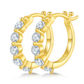 Jewelry wholesale 1.00 ct D/VVS1 Moissanite Half-Hoop Huggie Earrings — Shared Prong, 18 K White, Yellow, or Rose-Gold Vermeil (2.5 µm) on 925 Silver
