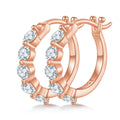 Jewelry wholesale 1.00 ct D/VVS1 Moissanite Half-Hoop Huggie Earrings — Shared Prong, 18 K White, Yellow, or Rose-Gold Vermeil (2.5 µm) on 925 Silver