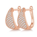 Jewelry wholesale 0.57 ct D/VVS1 Moissanite Five-Row Pavé Half-Hoop Earrings — Tapered Design, 18 K White, Yellow, or Rose-Gold Vermeil (2.5 µm) on 925 Silver