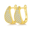 Jewelry wholesale 0.57 ct D/VVS1 Moissanite Five-Row Pavé Half-Hoop Earrings — Tapered Design, 18 K White, Yellow, or Rose-Gold Vermeil (2.5 µm) on 925 Silver