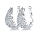 Jewelry wholesale 0.57 ct D/VVS1 Moissanite Five-Row Pavé Half-Hoop Earrings — Tapered Design, 18 K White, Yellow, or Rose-Gold Vermeil (2.5 µm) on 925 Silver