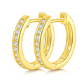 Jewelry wholesale 0.22 ct D/VVS1 Moissanite Half-Hoop Huggie Earrings — Channel-Set, 18 K White, Yellow, or Rose-Gold Vermeil (2.5 µm) on 925 Silver