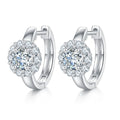 Wholesale Moissanite 1.6ct D/VVS Round-Cut Sunflower Stud Earrings — Platinum Vermeil on S925 Silver, GRA Certified