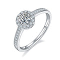 Jewelry wholesale Moissanite Halo Ring 925 Silver 0.5ct Dainty Wedding Wholesale Jewelry