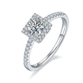 Jewelry wholesale Square Halo Ring 925 Silver Moissanite Dainty Wholesale Jewelry