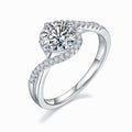 Jewelry wholesale Wholesale Moissanite 1CT D/VVS1 Round Cut Four-Prong Pavé Shoulder Engagement Ring – 18K White Gold Vermeil on 925 Silver, GRA Certified