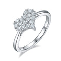 Jewelry wholesale Heart Moissanite Ring 925 Silver Pavé Dainty Style Wholesale Jewelry