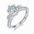 Jewelry wholesale Wholesale Moissanite 1CT D/VVS1 Round Cut Six-Prong Pavé Shoulder Engagement Ring – 18K White Gold Vermeil on 925 Silver, GRA Certified