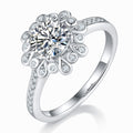Jewelry wholesale Wholesale Moissanite 1CT D/VVS1 Round Cut Four-Prong Pavé Shoulder Engagement Ring – 18K White Gold Vermeil on 925 Silver, GRA Certified