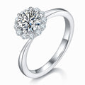 Jewelry wholesale Wholesale Moissanite 1CT D/VVS1 Round Cut Six-Prong Solitaire Engagement Ring – 18K White Gold Vermeil on 925 Silver, GRA Certified