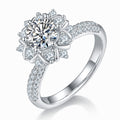 Jewelry wholesale Wholesale Moissanite 1CT D/VVS1 Round Cut Four-Prong Pavé Shoulder Engagement Ring – 18K White Gold Vermeil on 925 Silver, GRA Certified