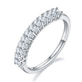 Jewelry wholesale Wholesale Moissanite D/VVS1 Oval-Cut Twelve-Stone Half Eternity Ring – 925 Sterling Silver with 18K White Gold Vermeil, GRA Certified – Timeless & Sophisticated