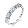 Jewelry wholesale Wholesale Moissanite D/VVS1 Heart-Cut Ten-Stone Half Eternity Ring – 925 Sterling Silver with 18K White Gold Vermeil, GRA Certified – Romantic & Elegant