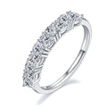 Jewelry wholesale Wholesale Moissanite D/VVS1 Heart Cut-Shaped Ten-Stone Half Eternity Ring – 925 Sterling Silver with 18K White Gold Vermeil, GRA Certified – Romantic & Elegant