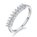Jewelry wholesale Wholesale Moissanite D/VVS1 Marquise-Cut Ten-Stone Half Eternity Ring – 925 Sterling Silver with 18K White Gold Vermeil, GRA Certified – Elegantly Slender Sparkle