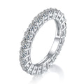 Jewelry wholesale 2.4 CTW D/VVS1 Round Cut Moissanite Eternity Ring – Shared-Prong Full Circle Band in 18K White Gold Vermeil over 925 Sterling Silver
