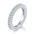 Jewelry wholesale 3.4 CTW D/VVS1 Oval Cut Moissanite Eternity Ring – Shared-Prong Full Circle Band in 18K White Gold Vermeil over 925 Sterling Silver