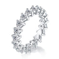 Jewelry wholesale 2.0 CTW D/VVS1 Heart-Cut Moissanite Eternity Ring – Shared-Prong Full Circle Band in 18K White Gold Vermeil over 925 Sterling Silver