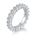 Jewelry wholesale 6.6 CTW D/VVS1 Square-Cut Moissanite Eternity Ring – Full Circle Shared-Prong Band in 18K White Gold Vermeil over 925 Sterling Silver