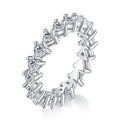 Jewelry wholesale 2.0 CTW D/VVS1 Trillion-Cut Moissanite Eternity Ring – Shared-Prong Full Circle Band in 18K White Gold Vermeil over 925 Sterling Silver