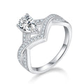 Jewelry wholesale Pear Cut Moissanite Ring 1ct 925 Silver Crossover Band Wholesale Jewelry