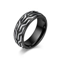 Jewelry wholesale Wholesale Tire Tread 304 Stainless Steel Spinner Statement Ring, Waterproof