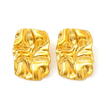 Jewelry wholesale Wholesale Stainless Steel Irregular Pleated Square Shape Earrings