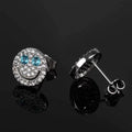 Jewelry wholesale Wholesale Hip Hop Iced Out Smiley Face Stud Earrings, 925 Sterling Silver Post