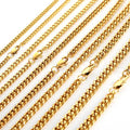 Jewelry wholesale Wholesale Jewelry Set Cuban Chain Hip Hop 304 Stainless Steel Bracelet & Necklace - 18K Gold-Plated , Chain 7in-30in , Waterproof