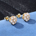 Jewelry wholesale Wholesale Trendy Flower-Shaped Pave Cubic Zirconia Stud Earrings