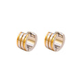 Jewelry wholesale Hot Sale Round High Quality Gold And Silver Striped Hollow Earrings