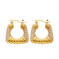 Jewelry wholesale Wholesale Inlaid Zircon Hollow Trapezoidal Geometric Earrings