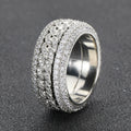 Jewelry wholesale Wholesale Iced Out Cubic Zirconia Cuban Link Hip Hop Band Ring