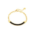 Jewelry wholesale Luxury Vintage Jewelry Black Zircon 18K Gold Plated Oval Chain Bracelets