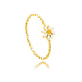 Jewelry wholesale Wholesale Daisy Flower Minimalist 304 Stainless Steel Ring – 18K Gold Plated, Waterproof