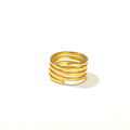 Jewelry wholesale Wholesale Spiral Coil Minimalist 304 Stainless Steel Adjustable Ring – 18K Gold Plated, Waterproof