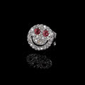 Jewelry wholesale Wholesale Hip Hop Iced Out Smiley Face Stud Earrings, 925 Sterling Silver Post