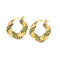 Jewelry wholesale New Arrival 18K Gold Plated Twist Geometric Zircon Hoop Earrings